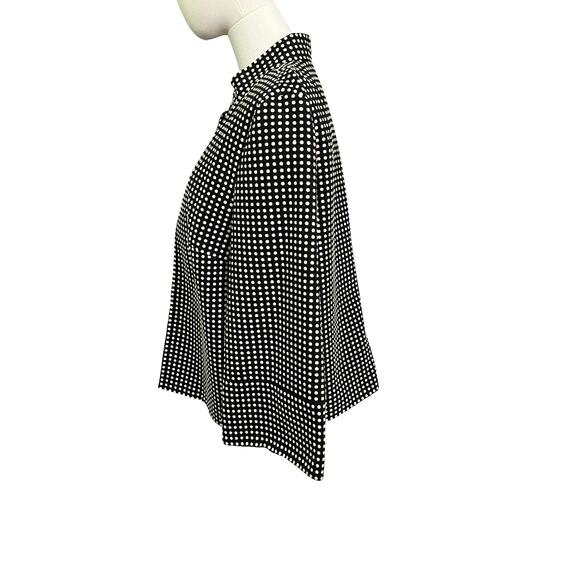 Josephine Black White Dot Print Collared Crop Jacket Size 12 EUC - Picture 7 of 9